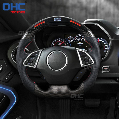 LED RPM Racing Car Carbon Fiber Steering Wheel for Chevrolet Corvette C6 C7 C8 Leather Car Steering Wheel Carbon Fiber ohc motors