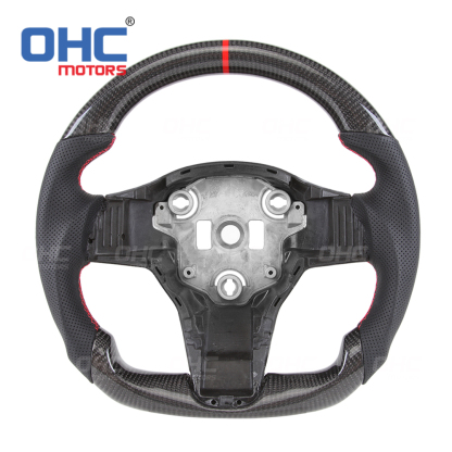 Carbon Fiber Steering Wheel For Tesla Model 3 Y 