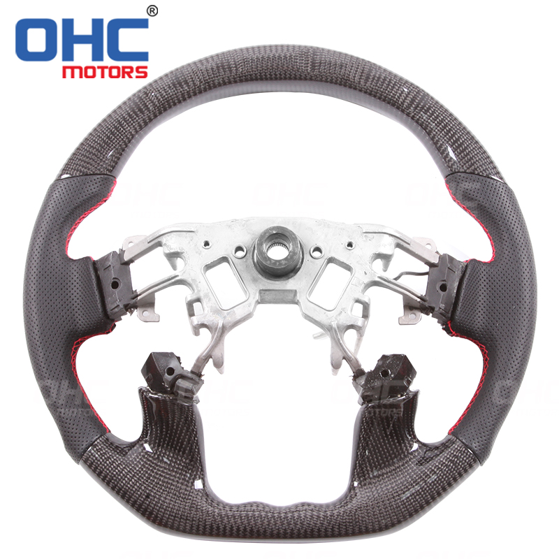 LED Racing Car Steering Wheel For Nissan Patrol Y62 Year 2015-2021 Carbon Fiber steering wheel