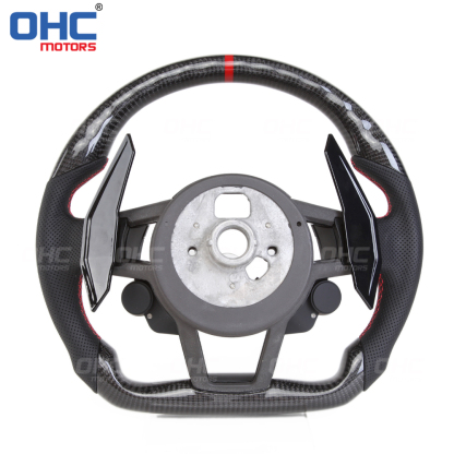 Steering Wheel Assembly Audi R8 for S3 S4 S5 S6 S7 A3 A4 A5 A6 A7 RS3 RS4 RS5 RS6 RS7 LED Racing Car Steering Wheel Carbon Fiber