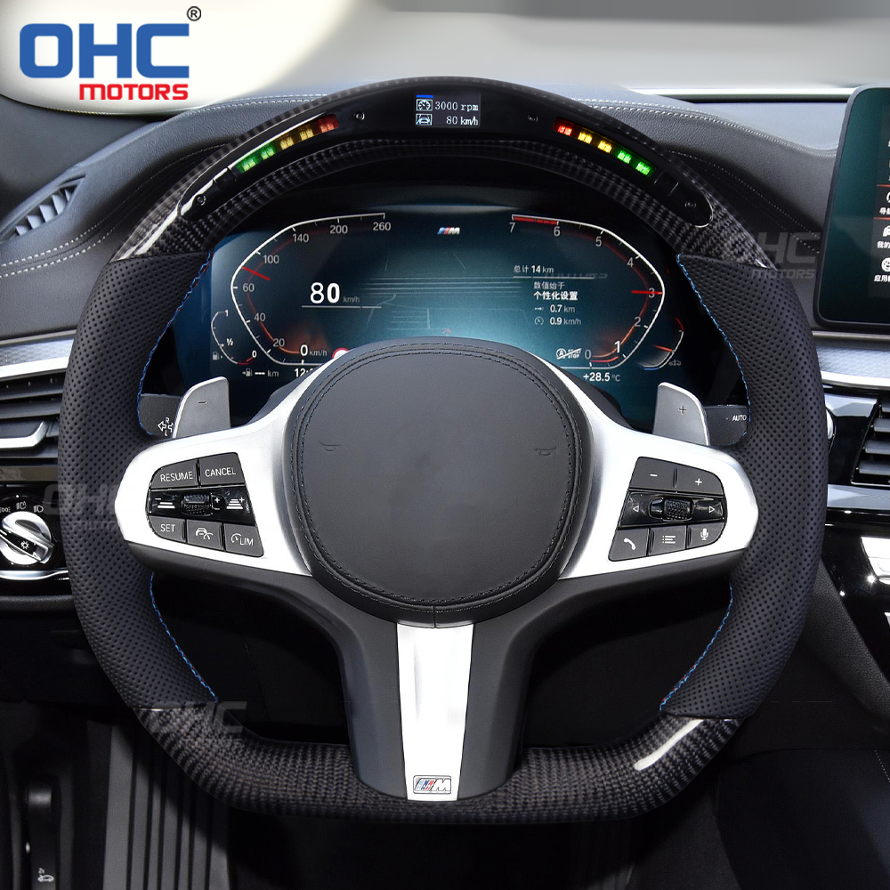 Compatible With BMW G15 F92 M8 G01 X3 BMW G02 X4 M performance Sport Steering Wheel LED Carbon Fiber Steering Wheel