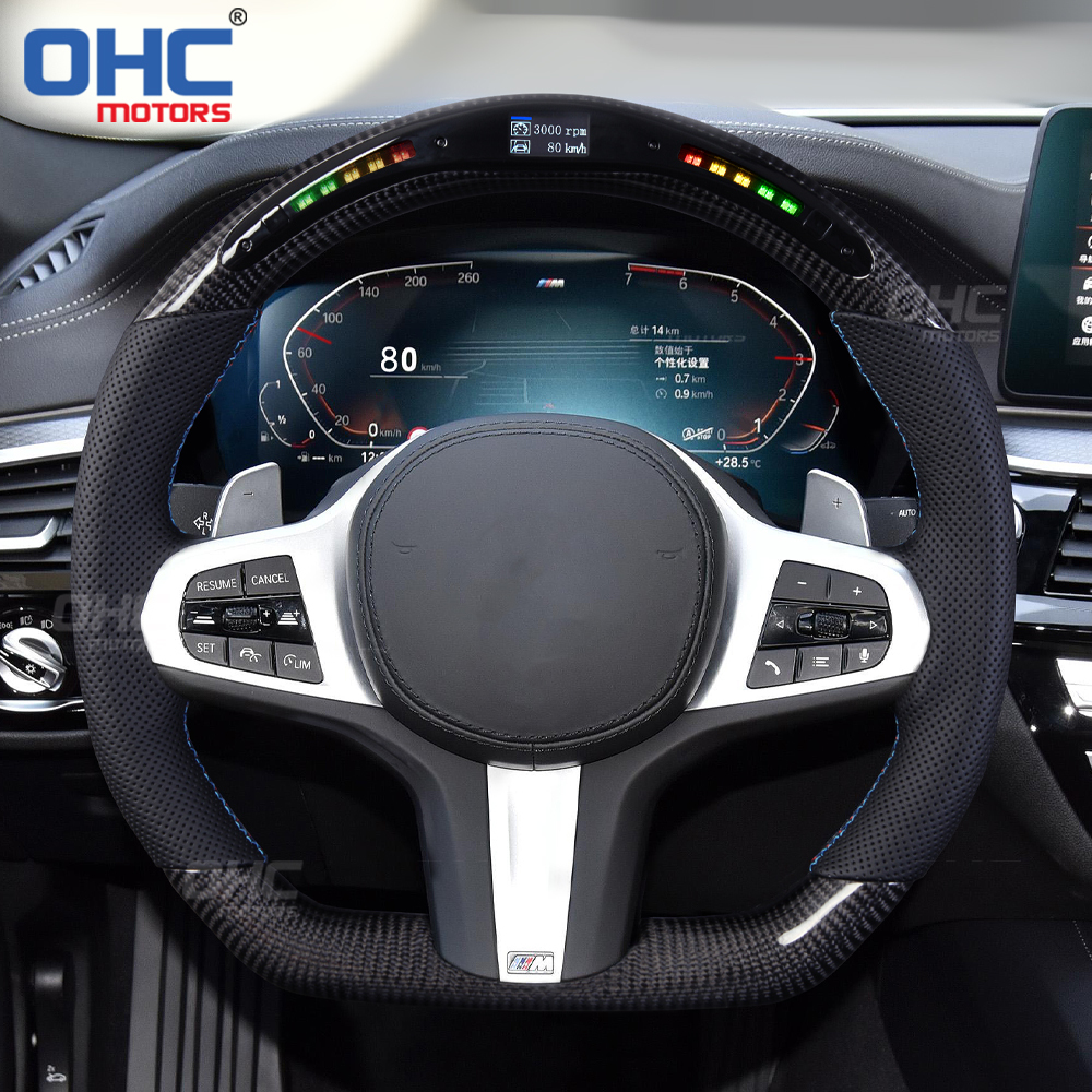 Compatible With BMW G15 F92 M8 G01 X3 BMW G02 X4 M performance Sport Steering Wheel LED Carbon Fiber Steering Wheel