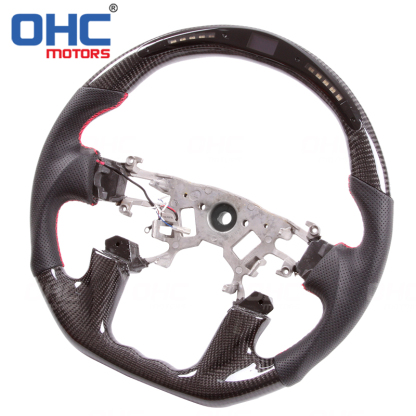 LED Racing Car Steering Wheel For Nissan Patrol Y62 Year 2015-2021 Carbon Fiber steering wheel