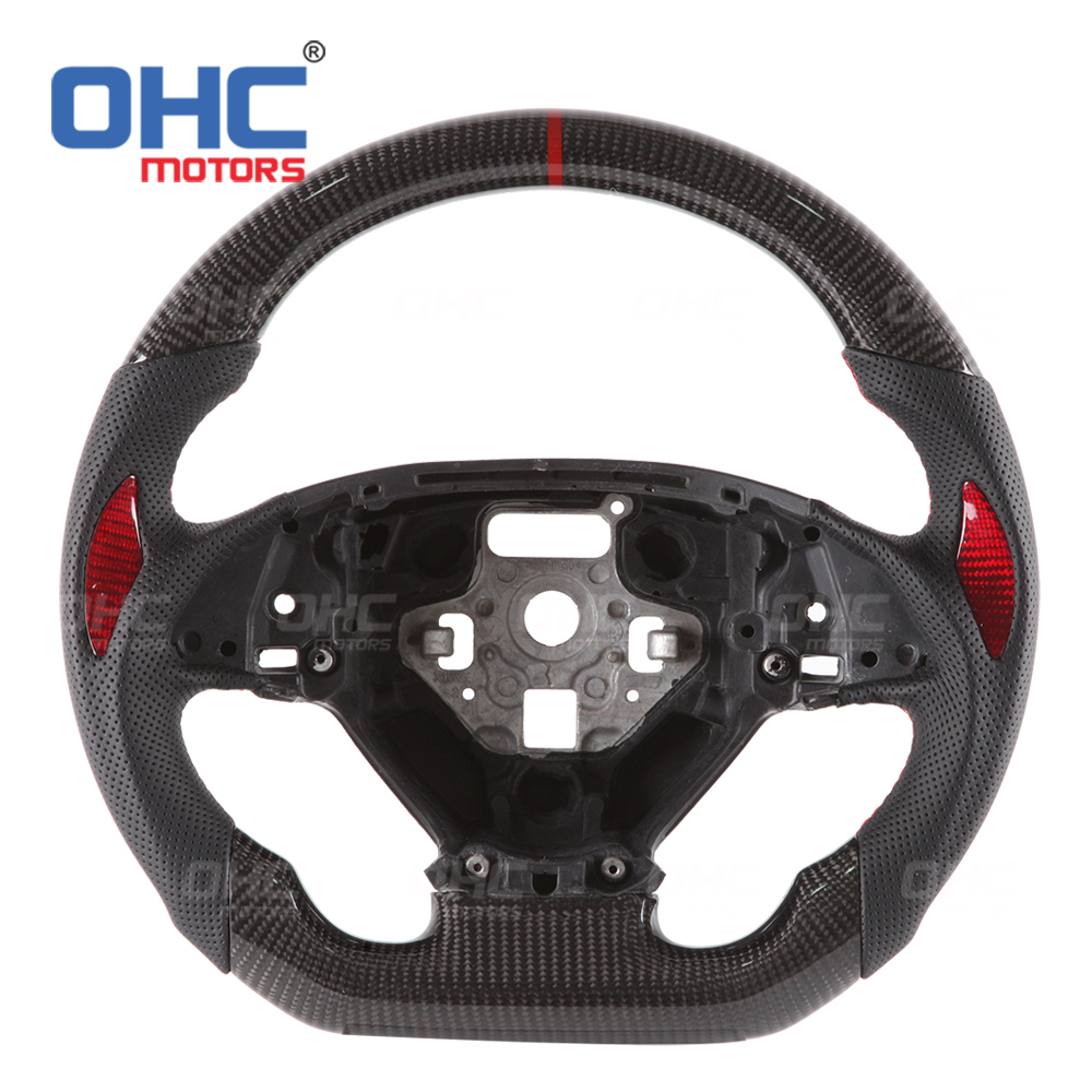 Real Carbon Fiber Steering Wheel For Chevrolet Corvette C6 C7 C8 Car Steering Wheel Carbon Fiber ohc motors