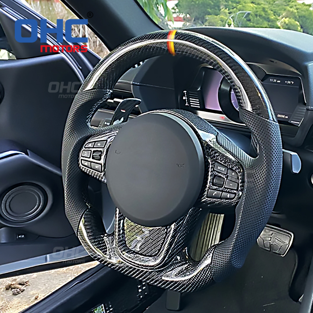 Alcantara Carbon Fiber FLAT BOTTOM Steering Wheel For TOYOTA MKIV Supra Car Steering Wheel Carbon Fiber