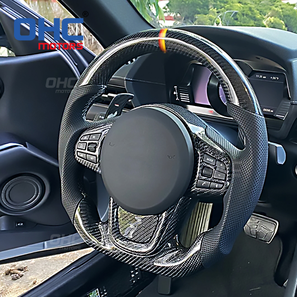 Alcantara Carbon Fiber FLAT BOTTOM Steering Wheel For TOYOTA MKIV Supra Car Steering Wheel Carbon Fiber