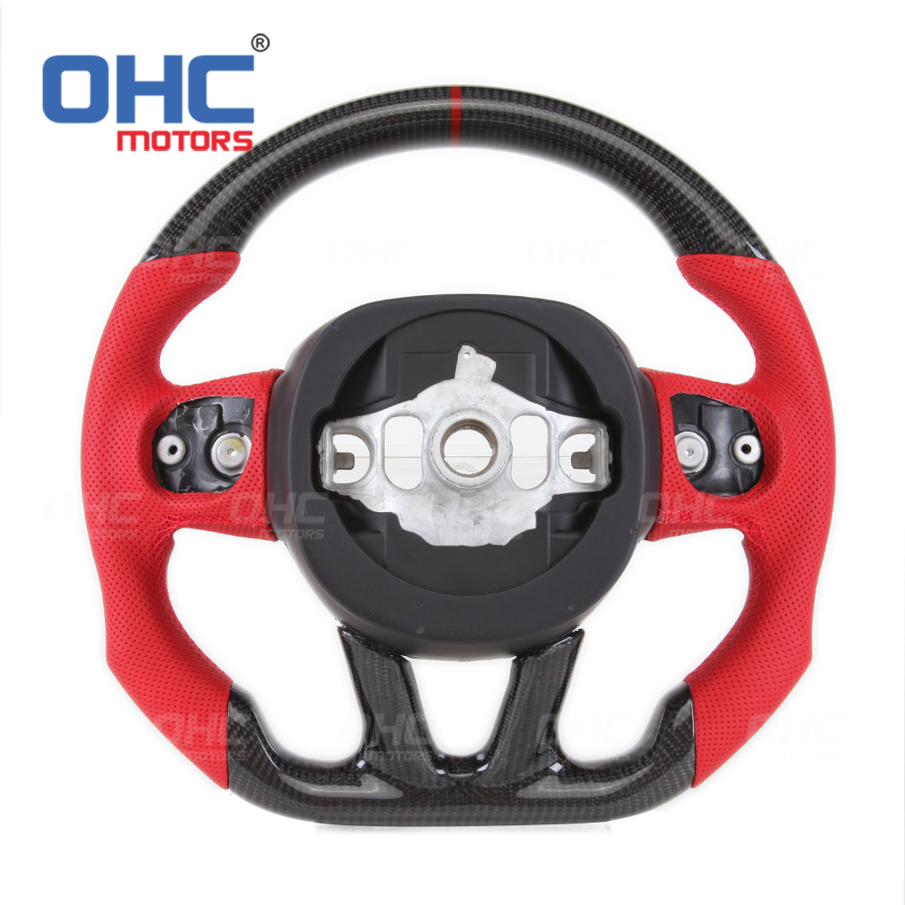 Real Carbon Fiber Steering Wheel For Dodge Challenger Hellcat Charger SRT Carbon Fiber Steering Wheel