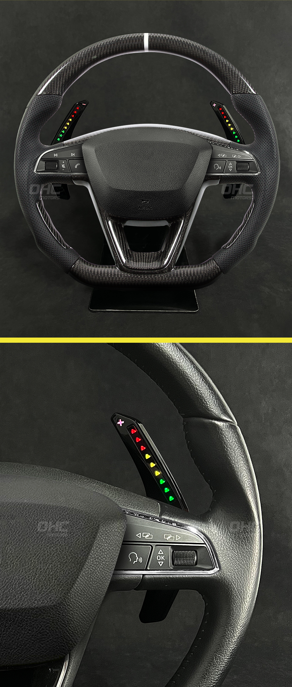 LED RPM Paddle Shift for Seat Leon Cupra mk2 mk3 LED RPM Racing Car Steering Wheel Paddle Shift Shifter Shifters