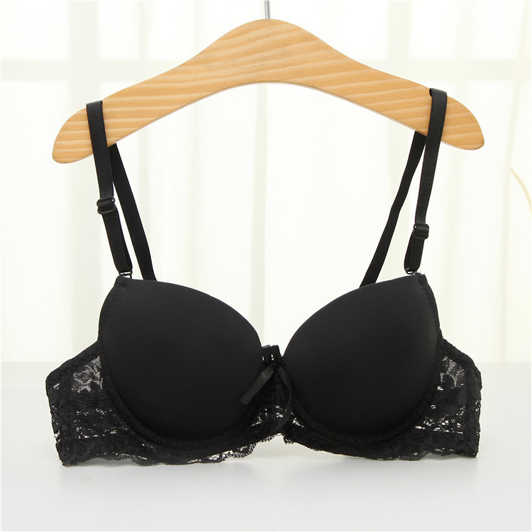 Glossy Lace Bra Japanese Style Girl Underwear Thin AB Cup Small Chest Push Up Sexy Women's Bra Summer-SLIQIA