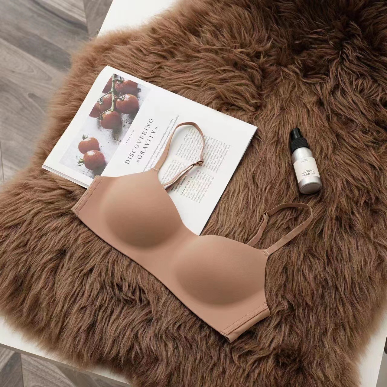 Thin Cup One-Piece Seamless Underwear for Women Small Breast Push up Push up Anti-Sagging Wireless Comfortable Breathable Bra-SLIQIA