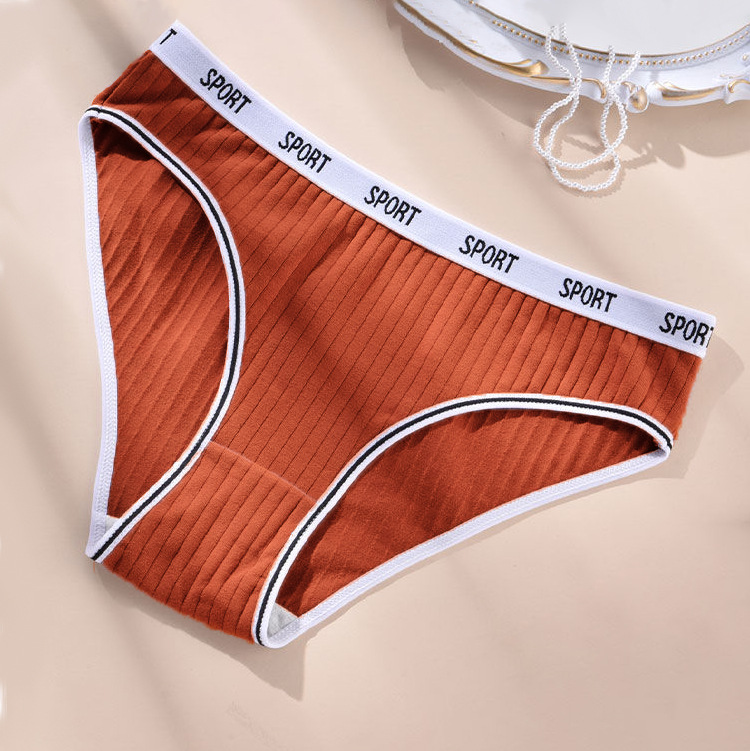 New Women's Pure Cotton Underwear Soft Comfortable Large Size Mid-Low Waist Sports Fitness Triangle Panties-SLIQIA