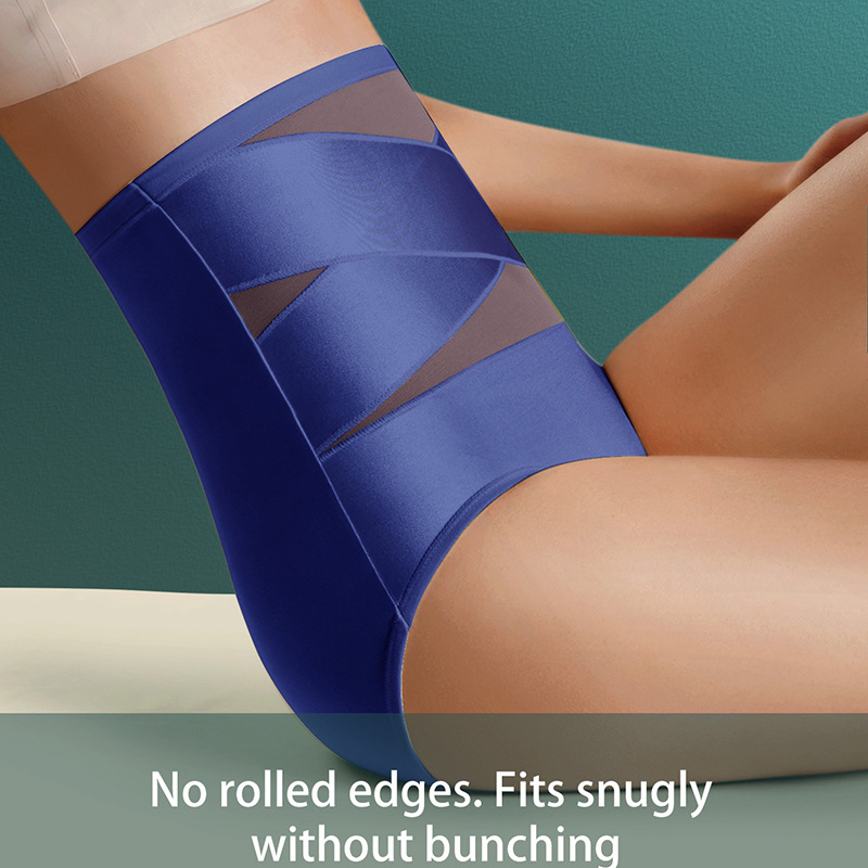 Hot-Selling Shaping Pants Cross Ice Silk High-Waist Tummy Control Underwear for Women Thin Hip-Lifting Breathable-SLIQIA