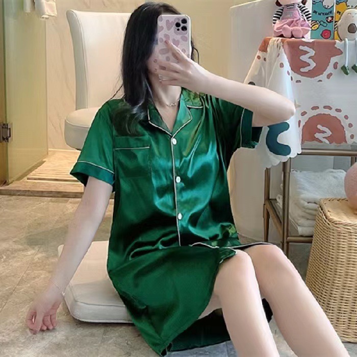 Spring Summer Ice Silk Pajamas for Women Long Sleeve 10 Colors Plus Size Loose M-5XL Homewear Imitation Silk Set Autumn
