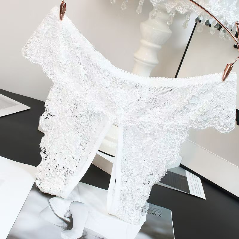  Women's Lingerie Lace Temptation Sexy Hip-Exposing Passionate Fun Panties Crotchless -SLIQIA