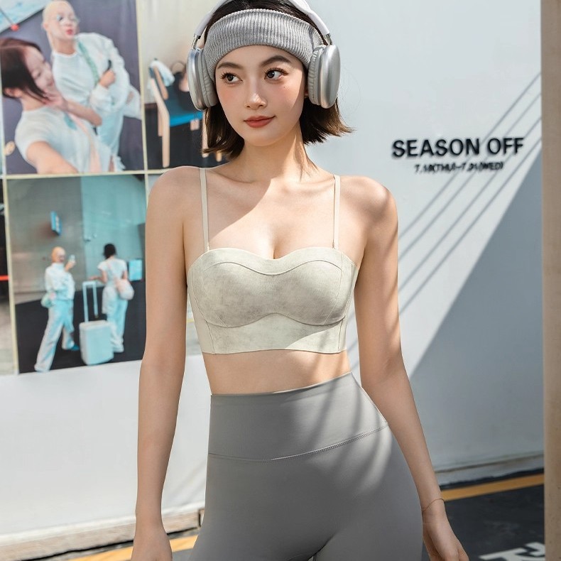 Thin Strap Bra for Women, Small Chest Push-Up, Enhancing, Side Breast Collection, Anti-Sagging, Wireless, Seamless, Tube Top Style Bra