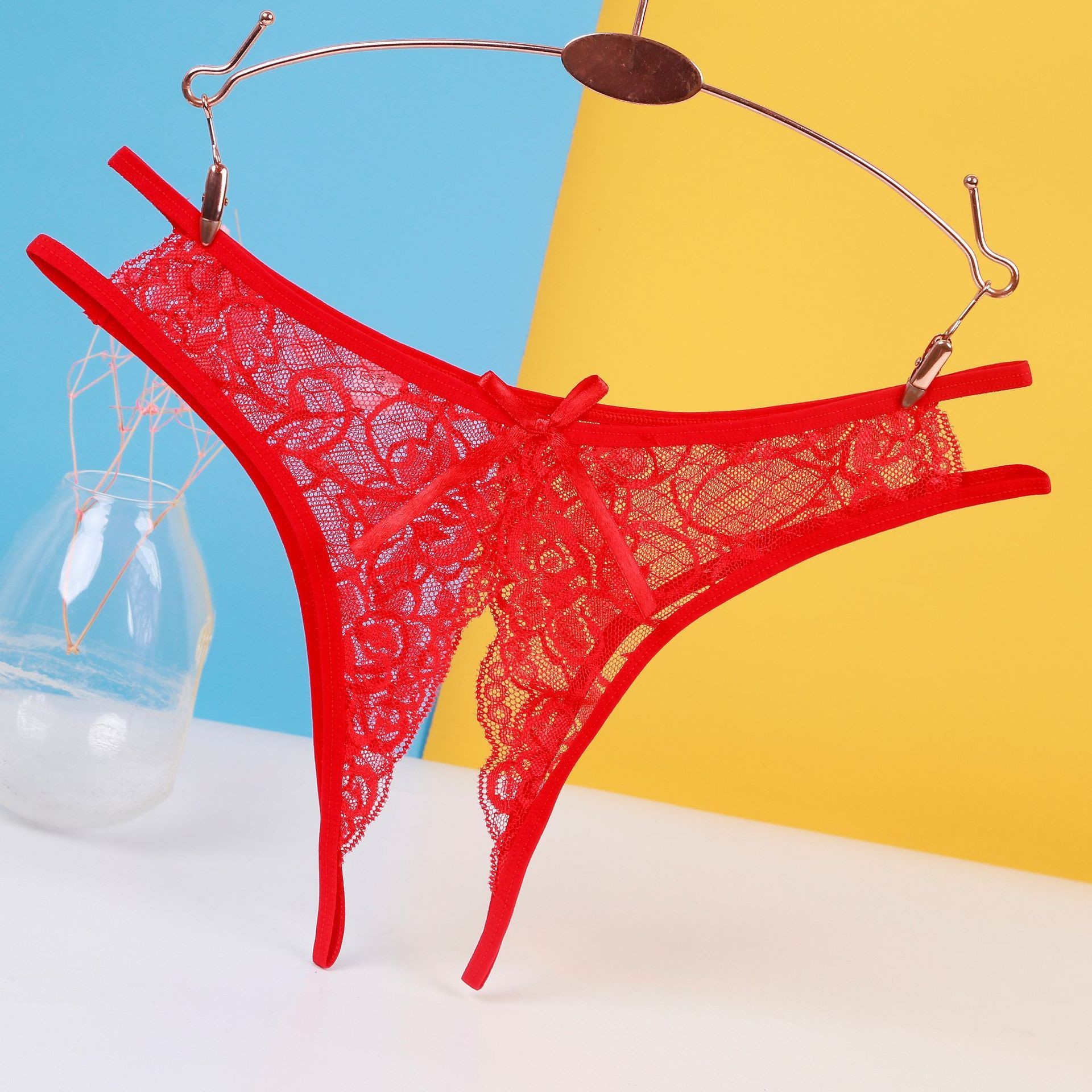 Sexy Lingerie Hollow Out Open Crotch Panties Fun No-Remove T-Pants Accessories Hot Bed Passion Products Set-SLIQIA