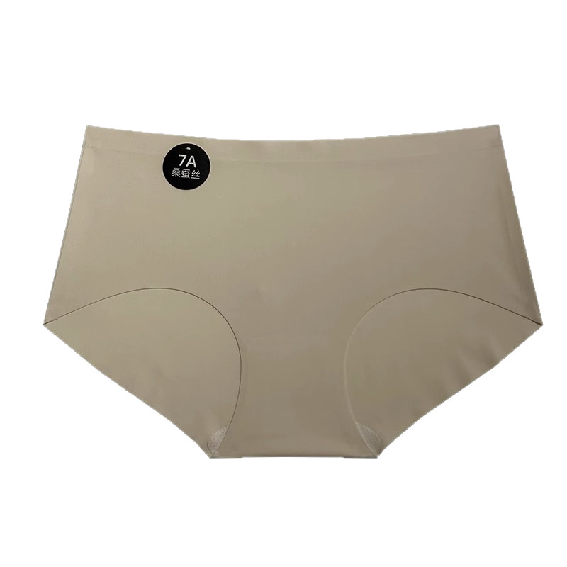 7A Antibacterial Comfortable Crotch Mid-Waist Seamless Ice Silk Underwear Skin-Friendly 100% Antibacterial Breathable Women's Briefs