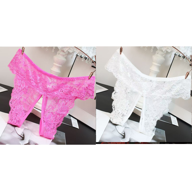  Women's Lingerie Lace Temptation Sexy Hip-Exposing Passionate Fun Panties Crotchless -SLIQIA