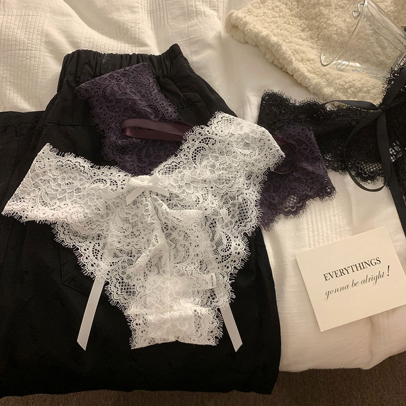 Sexy Lace Girl Underwear Women's Low Waist Cross Strap Hot Pure Desire Sweet Underwear Women-SLIQIA