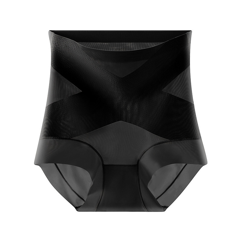 High Waist Glue Point Tummy Control Pants Cross Style Ice Silk Tummy Control Underwear Women Light Shaping Hip Lift 7A Mulberry Silk Antibacterial Body Shaping Pants