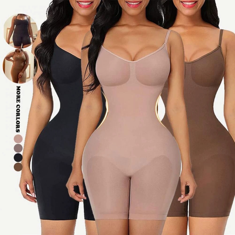 One-Piece Shapewear for Women, Butt-Lifting, Tummy Control, Open-Crotch, Shaping Camisole, Elastic Waist Trainer, Flat-Leg Shapewear-SLIQIA