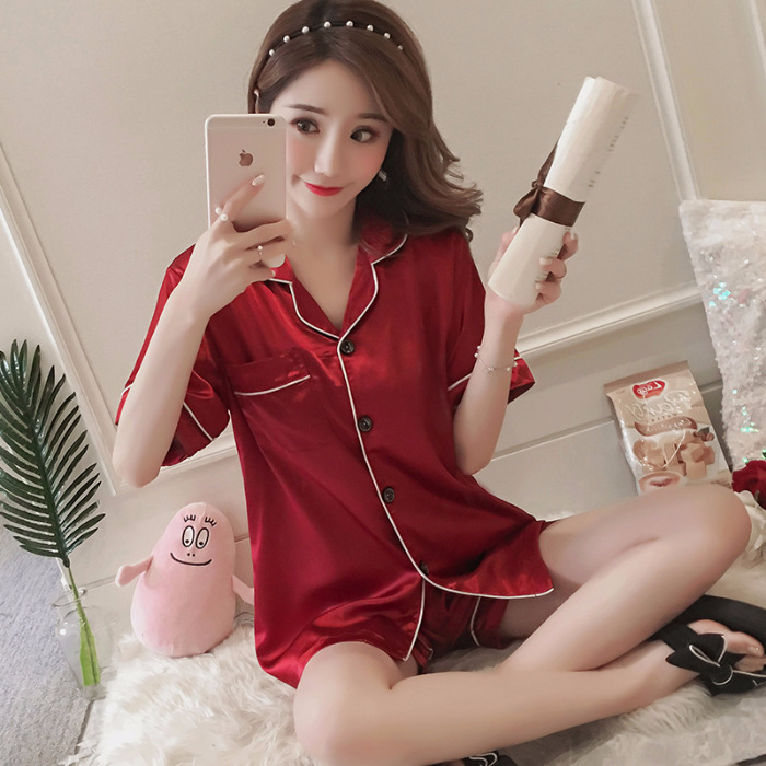 Spring Summer Ice Silk Pajamas for Women Long Sleeve 10 Colors Plus Size Loose M-5XL Homewear Imitation Silk Set Autumn