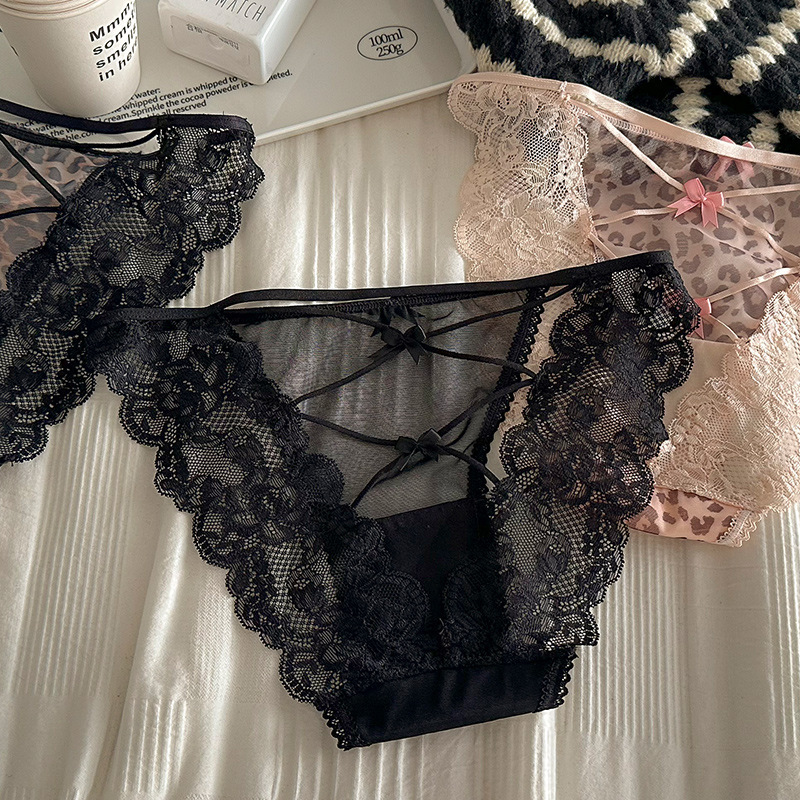 Luxurious High-End Triangle Panties for Women Lace Mesh 2025 New Sexy Alluring Low Waist Panties -SLIQIA