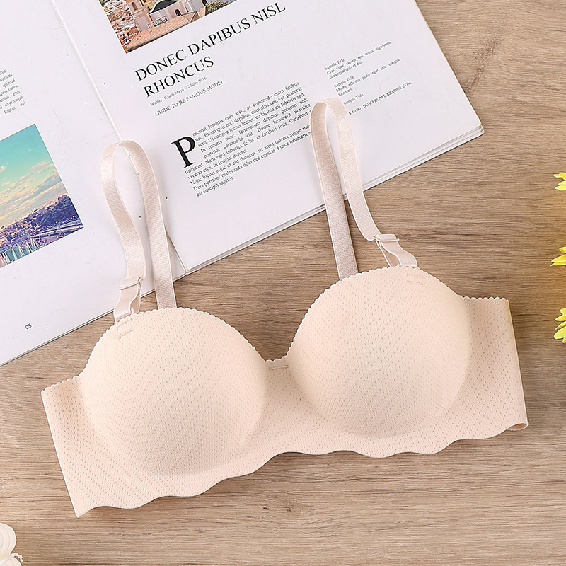  One-Piece Seamless Bra for Women Candy Color Teenage Small Chest Push-Up Wireless Bra-SLIQIA