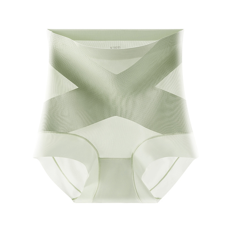 High Waist Glue Point Tummy Control Pants Cross Style Ice Silk Tummy Control Underwear Women Light Shaping Hip Lift 7A Mulberry Silk Antibacterial Body Shaping Pants