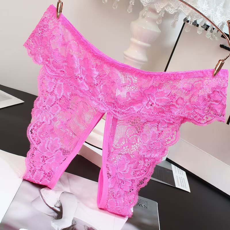  Women's Lingerie Lace Temptation Sexy Hip-Exposing Passionate Fun Panties Crotchless -SLIQIA