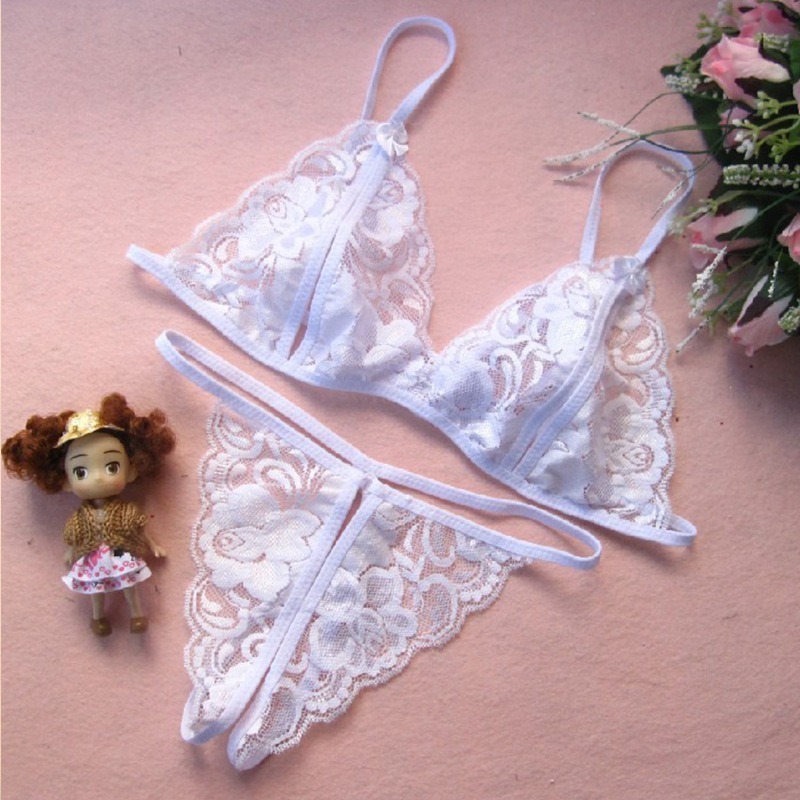 Sexy Lingerie Plus Size Black Lace Sexy Thong Low Waist Sexy Panties Open Crotch Hot Sexy Bow-SLIQIA