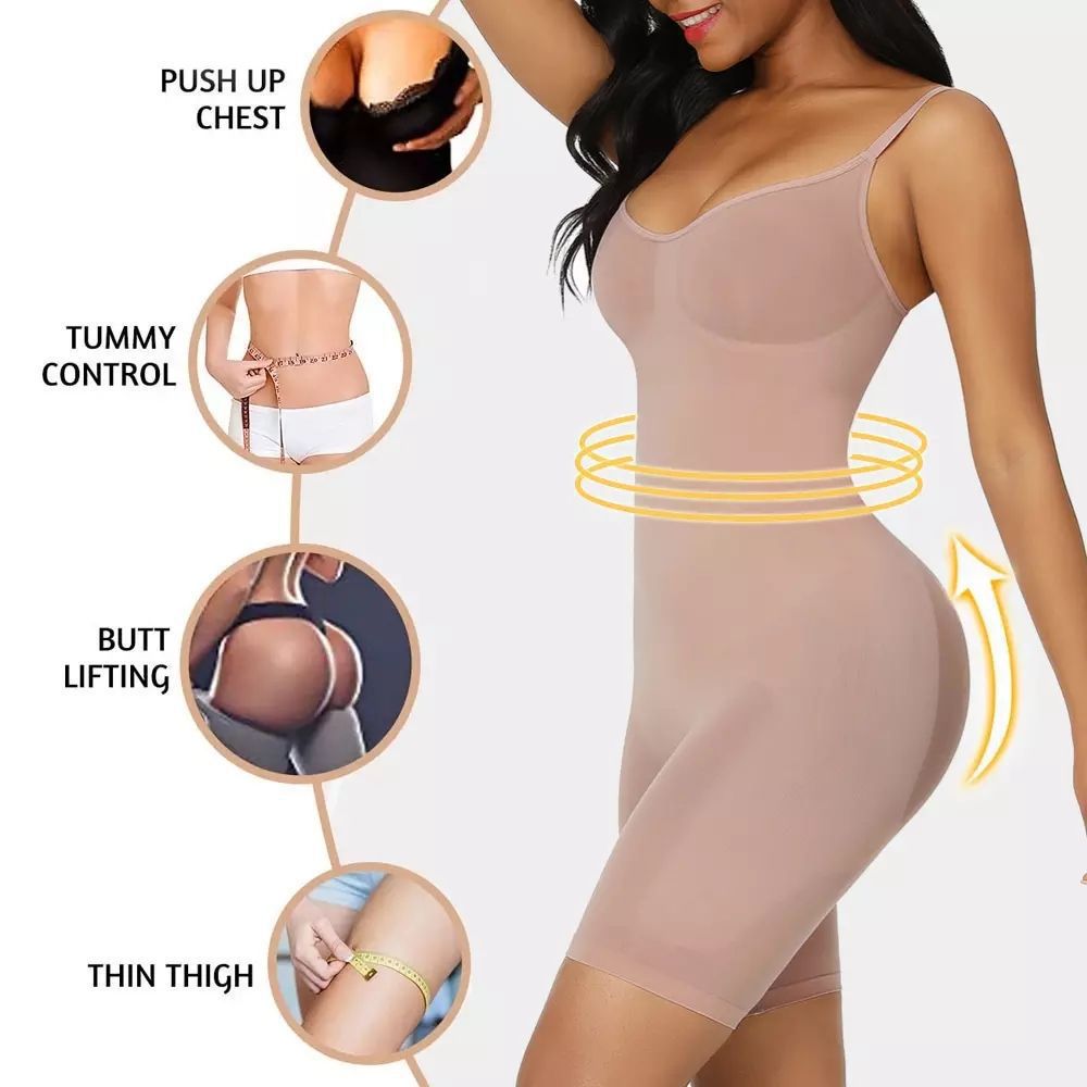 One-Piece Shapewear for Women, Butt-Lifting, Tummy Control, Open-Crotch, Shaping Camisole, Elastic Waist Trainer, Flat-Leg Shapewear-SLIQIA