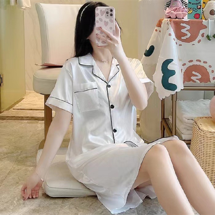 Spring Summer Ice Silk Pajamas for Women Long Sleeve 10 Colors Plus Size Loose M-5XL Homewear Imitation Silk Set Autumn