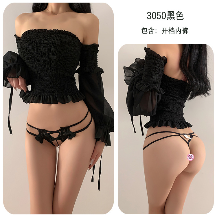 Long Night Sexy Lingerie Temptation No-Remove T-Pants Thong Open Crotch Sexy Underwear for Women Bed Passion-SLIQIA