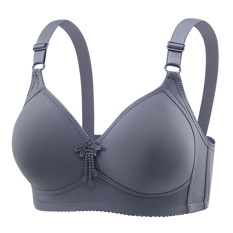 Smooth Surface Middle-aged and Elderly Mom Style Wireless Push-up Breathable Comfortable Bra for Women with Large Bust Minimizing Side Breast Coverage-SLIQIA