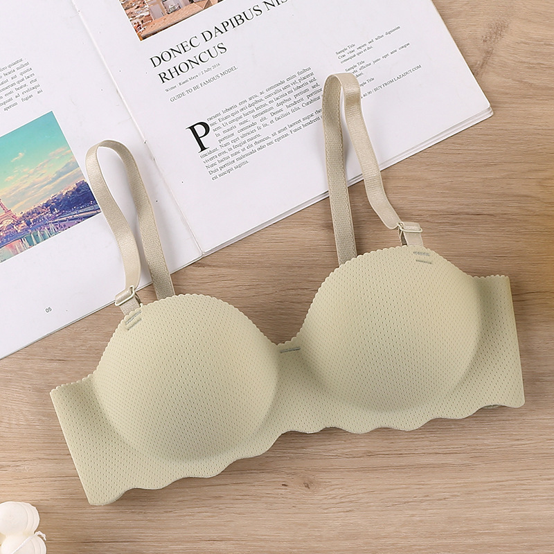  One-Piece Seamless Bra for Women Candy Color Teenage Small Chest Push-Up Wireless Bra-SLIQIA