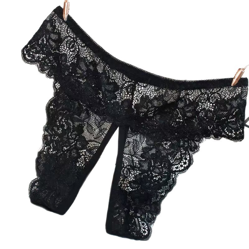  Women's Lingerie Lace Temptation Sexy Hip-Exposing Passionate Fun Panties Crotchless -SLIQIA