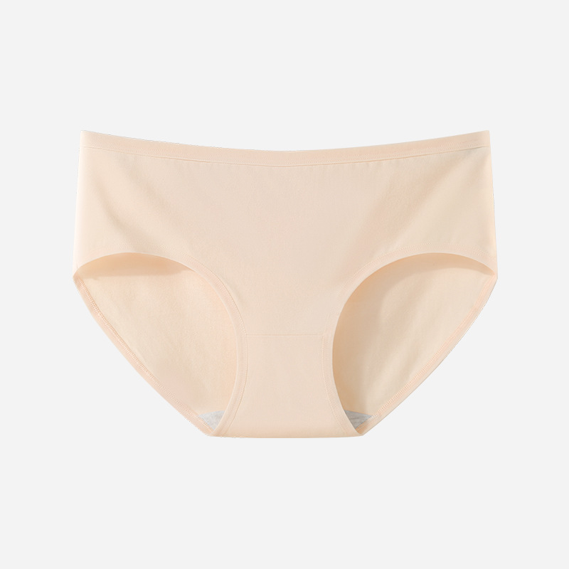 Women's Underwear Pure Cotton Simple Women's Underwear Mid-Waist Hip-Hugging Breathable 10A Antibacterial Pure Cotton Crotch 