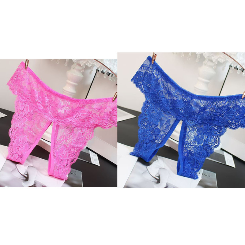  Women's Lingerie Lace Temptation Sexy Hip-Exposing Passionate Fun Panties Crotchless -SLIQIA