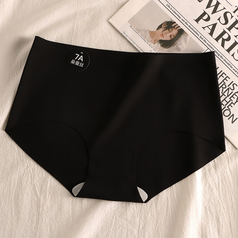 7A Antibacterial Comfortable Crotch Mid-Waist Seamless Ice Silk Underwear Skin-Friendly 100% Antibacterial Breathable Women's Briefs