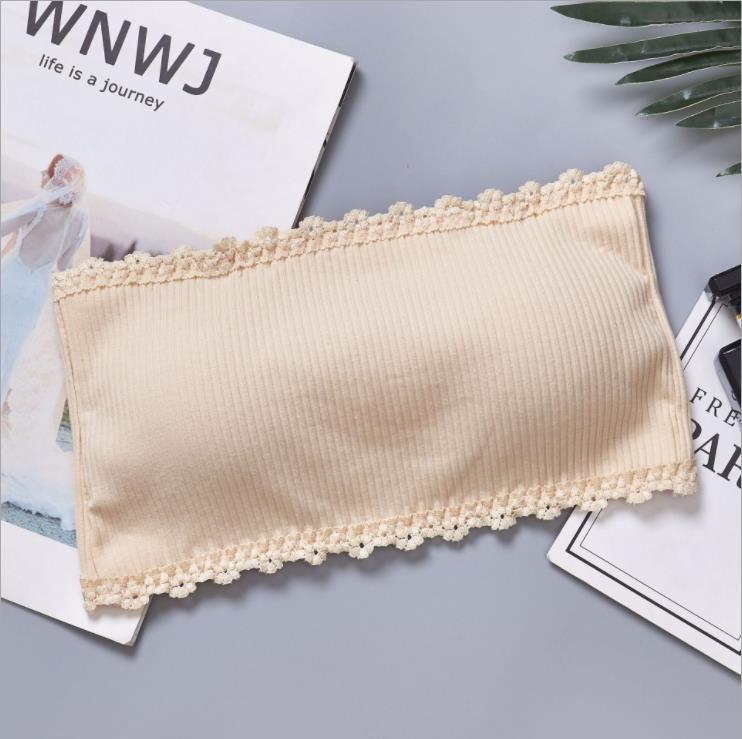 Girl Tube Top Strapless Bra and Undershirt Adjustable No Size Outer Wear Small Chest Push-up Beauty Back Women's Vest Underwear Tube Top Women's-SLIQIA