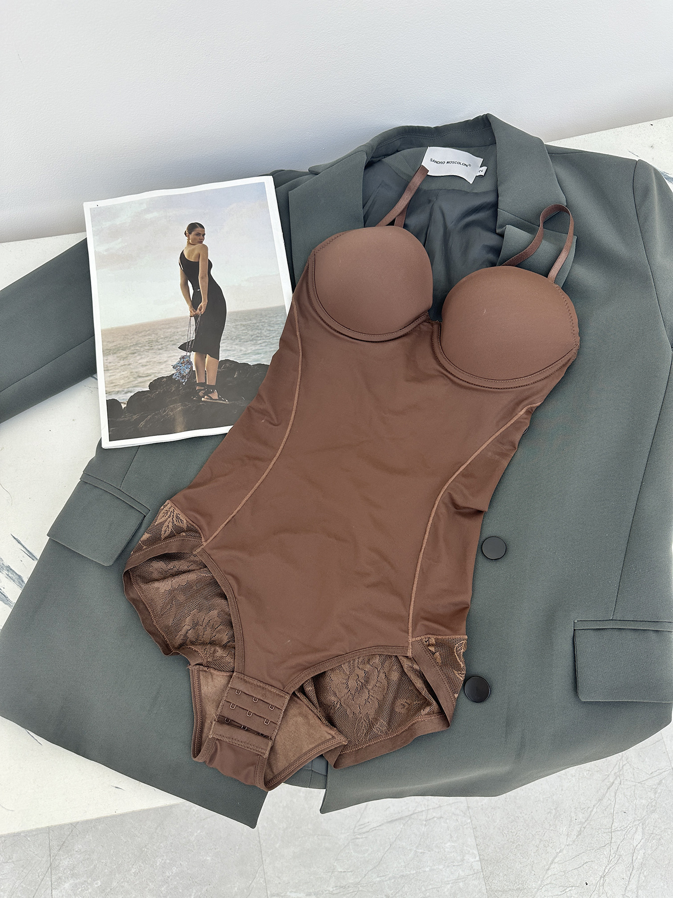 Women's Shapewear Tummy Control Bodysuit Postpartum Waist Trainer Shapewear Vest Chest Support Bra Camisole Base Layer Underwear-SLIQIA