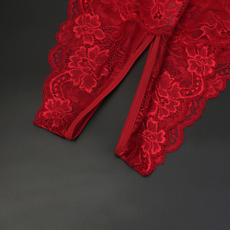 Plus Size Sexy Panties for Women, Alluring Open Crotch, Large Size, Low Waist, Hot Lace Flirting Triangle