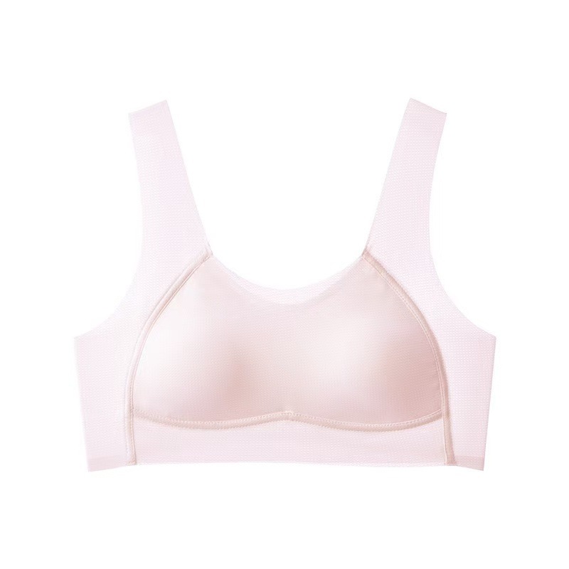 Antibacterial Mulberry Silk Girls' Bra for Middle School Girls, Big Girls' Vest for Developmental Period, Teenagers' and High School Students' Sports Bra