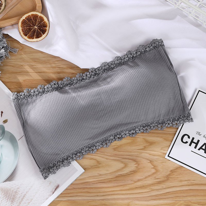 Girl Tube Top Strapless Bra and Undershirt Adjustable No Size Outer Wear Small Chest Push-up Beauty Back Women's Vest Underwear Tube Top Women's-SLIQIA