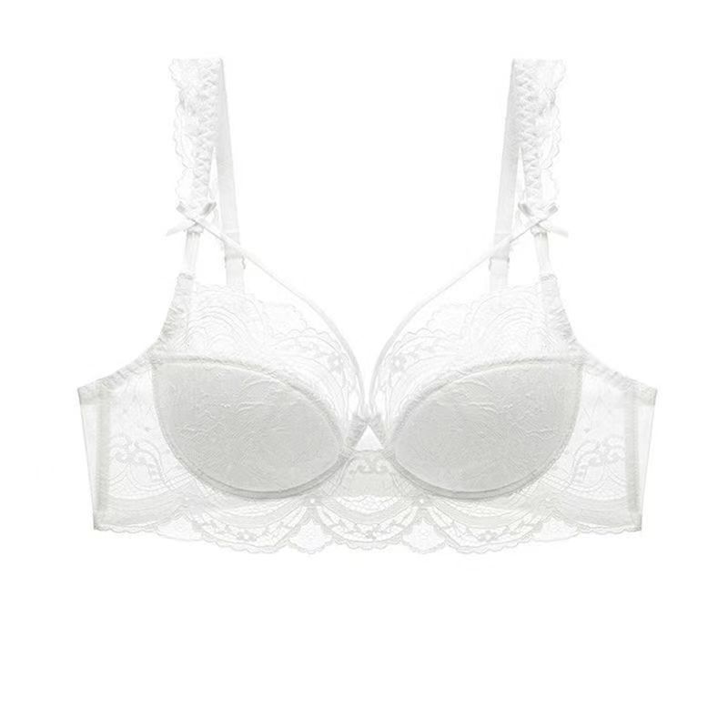 Pure Desire Lace Plus Size Sexy Lingerie for Women, Thin Push-Up Bra Set for Side Breast Collection, Minimizing Large Bust-SLIQIA