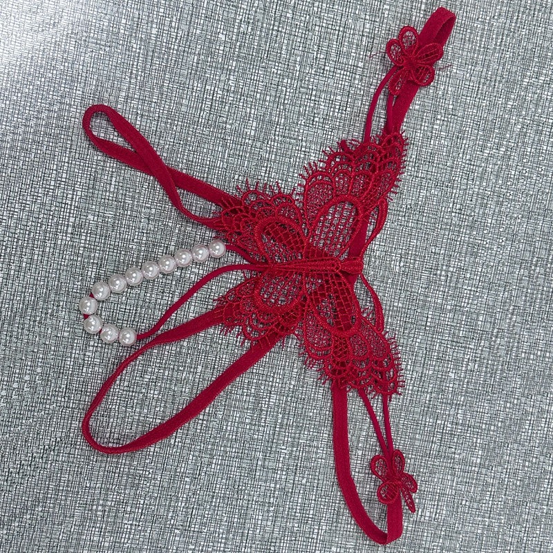 Sexy Lingerie Plus Size Black Lace Sexy Thong Low Waist Sexy Panties Open Crotch Hot Sexy Bow-SLIQIA