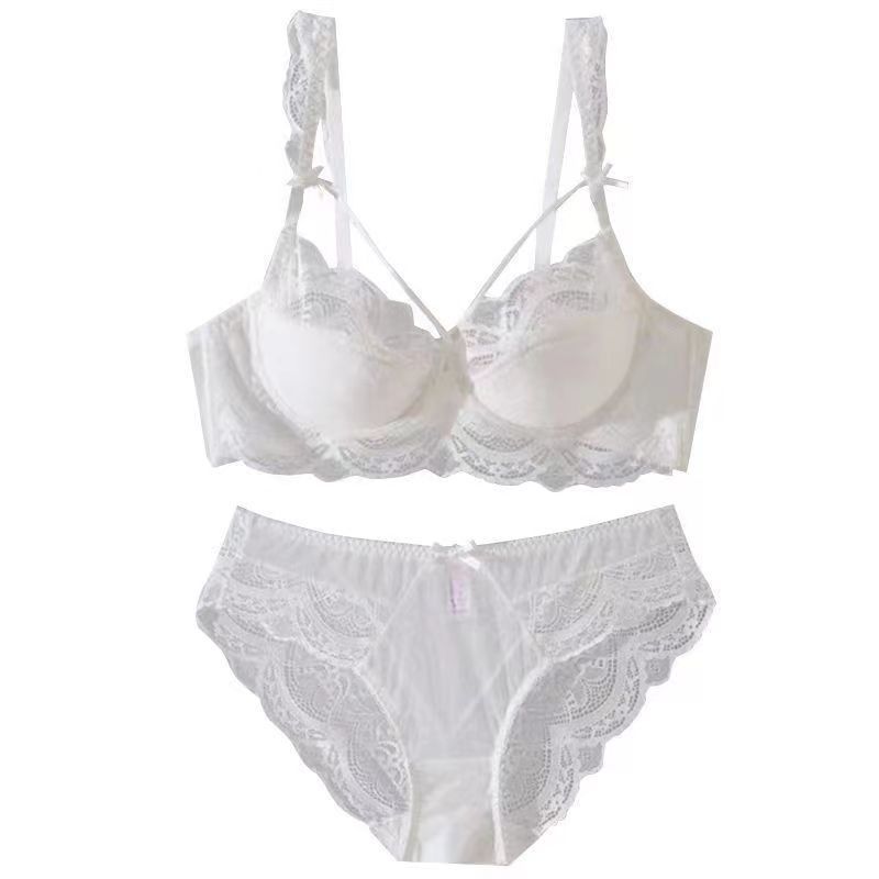 Pure Desire Lace Plus Size Sexy Lingerie for Women, Thin Push-Up Bra Set for Side Breast Collection, Minimizing Large Bust-SLIQIA