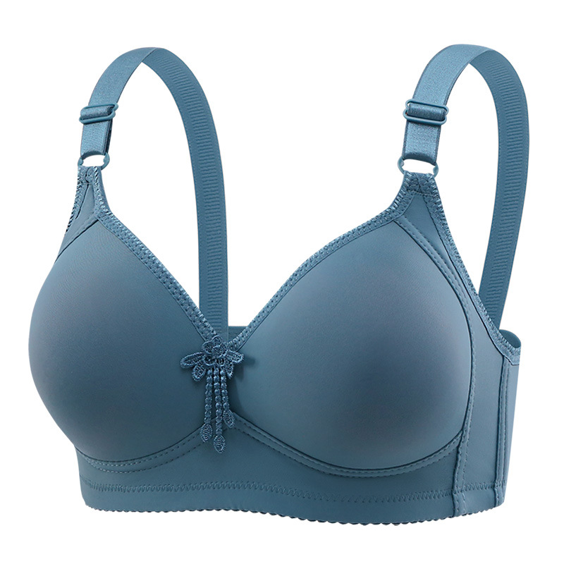 Smooth Surface Middle-aged and Elderly Mom Style Wireless Push-up Breathable Comfortable Bra for Women with Large Bust Minimizing Side Breast Coverage-SLIQIA