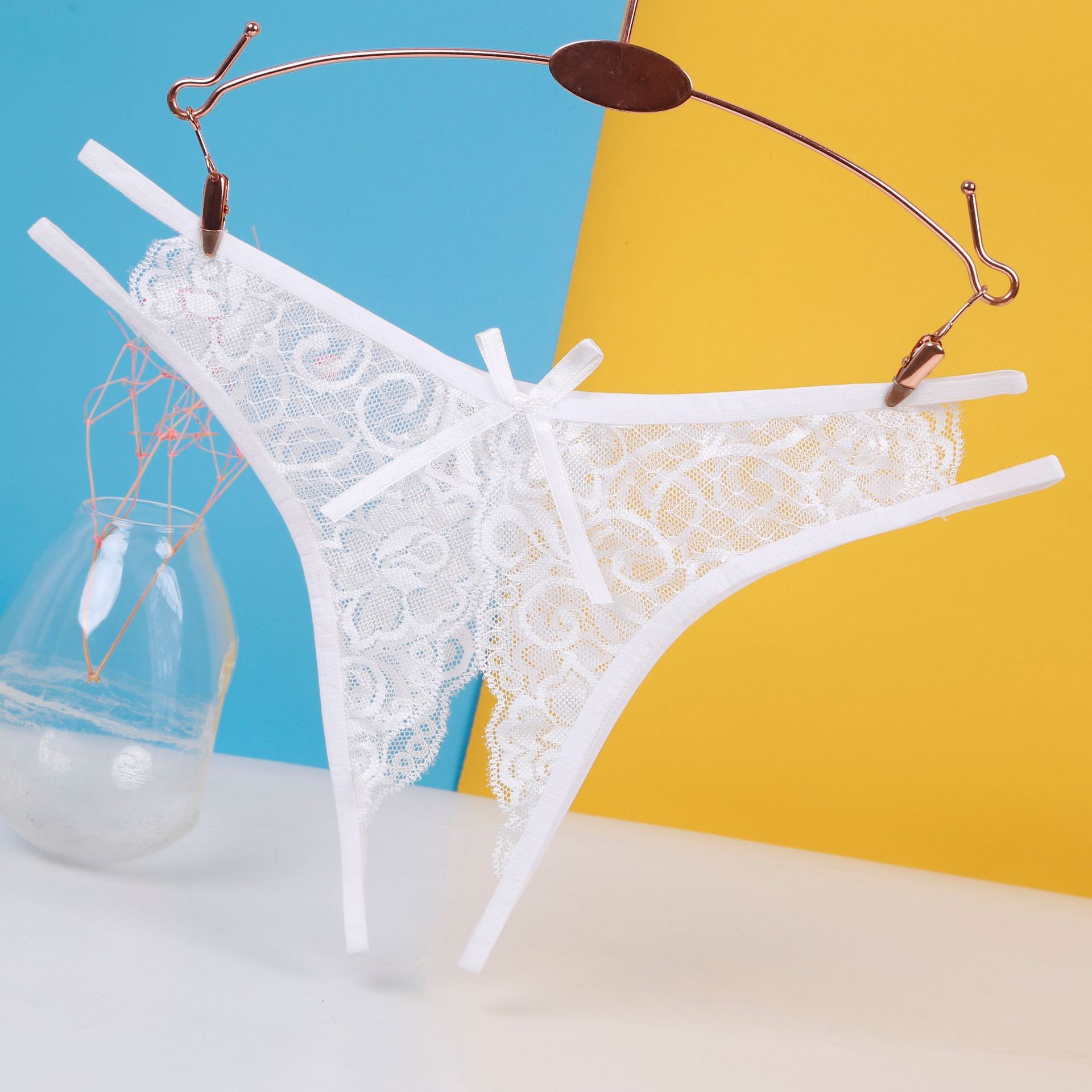 Sexy Lingerie Hollow Out Open Crotch Panties Fun No-Remove T-Pants Accessories Hot Bed Passion Products Set-SLIQIA